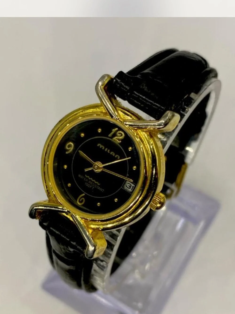 *** Milani  ^^^ Black /   Gold Women's Dress Watch *^*